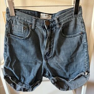 One Teaspoon Legend High Waist Distressed Black Jean Shorts
